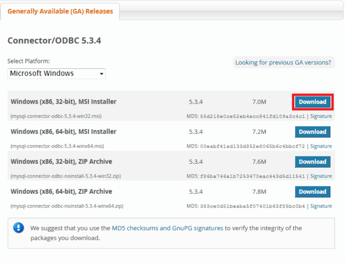 MySQL Connector/ODBC 5.3 インストール方法 | A1 Style